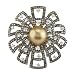 5.31cttw Fireworks charm pendant with brown & white diamonds and pearl set in 18K gold