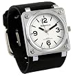 Nemesis #HST046S Men's Premium Black Wide Leather Cuff Strap Square Watch