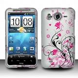HTC Inspire 4G Accessory - Blossoming Pink Flower Protective Hard Rubberized Case Cover Design for ATandT