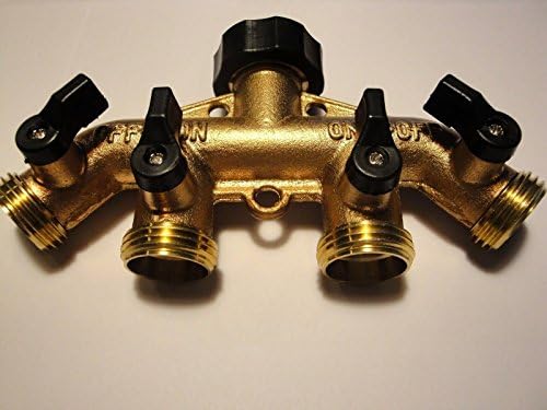 Solid Brass Faucet Expander 4 Way Valve Hose