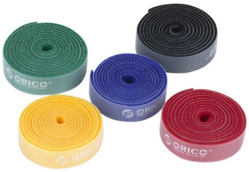 ORICO CBT-5S Reusable Rainbow Cable Ties / Wire Ties to Organize Cords with Label for Household / electronic,Yellow/Red/Blue/Green/Black,5-Piece Pack On Sale
