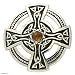 Amber cross brooch pendant, 'Halo'