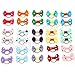 blyyasgi® 20 Pieces/pack Kids Pet Doggy Pup's Hair Head Flower Rubber Band Hair Bows for Small Puppy
