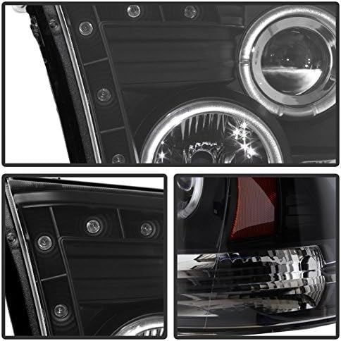 BLACK Fits 2009-2015 DODGE RAM LED HALO PROJECTOR HEADLIGHTS 2010 2011 2012 2013