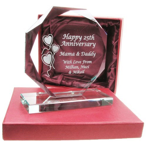 50th Wedding Anniversary Gift, Engraved Presentation Cut Glass