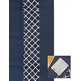 6' Midnight Navy Blue Damask Table Runner with Prelit Lights