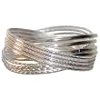Set Of 12 Intertwined Bangles In Silver