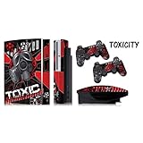 Protective skins for FAT Playstation 3 System Console, PS3 Controller skin included - TOXICITY RED