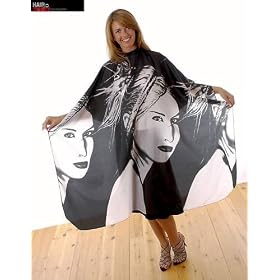 Hair TooLs Cutting Gown Black & White Portrait Design (Adult Size)