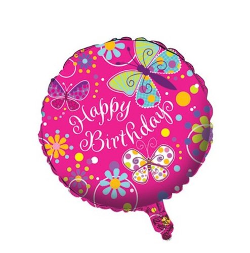 Creative Converting Butterfly Sparkle Two Sided Mylar Foil Round Balloon