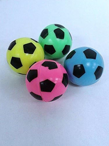 Soccer Bouncy Balls Neon Colors 27mm (12 count)