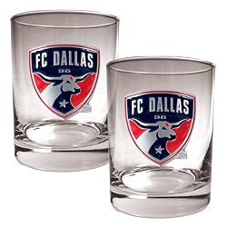 Dallas FC Soccer 2pc Rocks Glass Set - Primary Team Logo MAJOR-LEAGUE-SOCCER Soccer