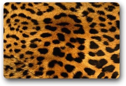Classic Leopard Fur Animal Print Pattern non-woven fabric top Custom Doormat,Indoor/Outdoor Floor Mat( 23.6 X 15.7 Inch)
