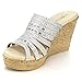 Nature Breeze Warrant-01 Women's Rhinestone Glitter Slingback Wedge Sandals