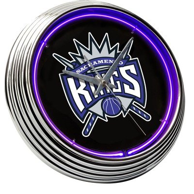 Sacramento Kings Purple Neon Clock