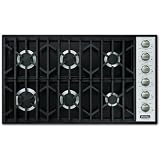 Wolf cooktop:Viking Vgsu164-6blp 36-inch Professional Series Propane Gas Cooktop With 6 Burners - Black