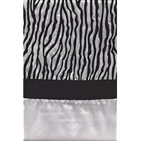 White and Black Color Flocked 'ZEBRA' Texture Fabric Shower / Bath Curtain