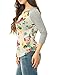 Allegra K Women Floral Prints 3/4 Raglan Sleeves Tee Shirt XL White