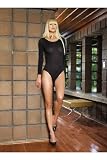 Sexy Denier Opaque Long Sleeves Bodysuit Teddy Lingerie Leg Avenue