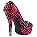 Show Story Classic Checkered Buttons High Heel Platform Stiletto Pumps,LF30441