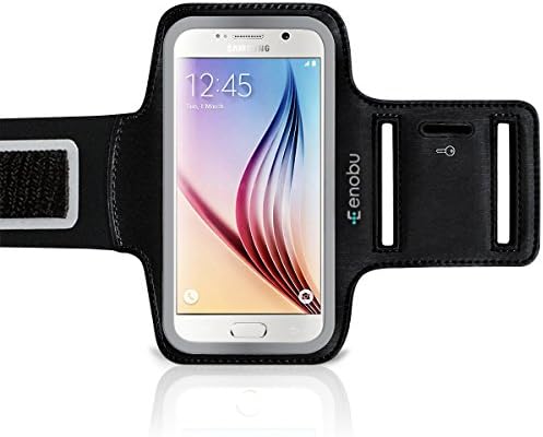 Enobu Running & Workout Active Sports Armband + Keyholder for Samsung Galaxy S6 / S6 Edge - Black