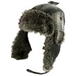 New Faux Fur Wool Woven Winter Heavy Trooper Ski Hat Gray Large Extra Large