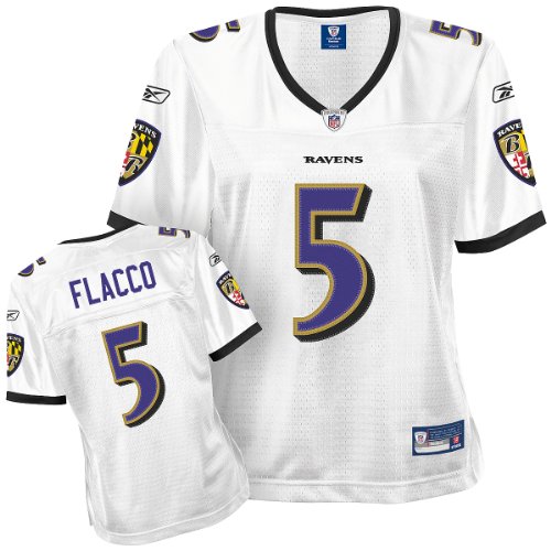 Reebok Baltimore Ravens Joe Flacco Women's Premier White Jersey Medium