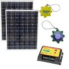 HQRP Solar Panel Kit (240W (120W+120W) Mono-crystalline Solar Panel, 20A Solar Charge Power Controller / Regulator 12V / 24V 20 Amp Auto Charging) + HQRP UV Tester