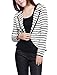Allegra K Women Notched Lapel Striped Blazer Jacket