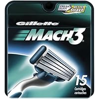 Gillette Mach3 Cartridges, 15-Count Pack