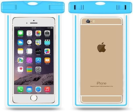 Noahoo Universal Fluorescent Waterproof Case Bag for Outdoor Activities - Waterproof Life Pouch / Dry Bag for Apple iPhone 6 plus, 6, 5S, 5C, 5; Galaxy S6, S4, S3; HTC One X, Galaxy Note 5 ?Blue?