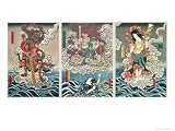 The Actor Ichikawa Ebizo V as the Deity Fudo Myoo Rescuing Ichikawa Danjuro VIII, c.1850 Art Giclee Poster Print by Utagawa Kunisada, 24x18