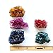 JIC Gem Colorful Assortment Set of 9-12 Piece Dyed Brazilian Crystal Amethyst DruzyStone Specimens (1.5-2.5 Lbs) for Collecting, Wire Wrapping, Wicca and Reiki Crystal Healing