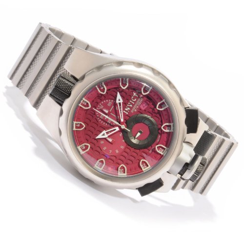 Men's Coalition Forces Chronograph Maroon Perforated Dial Titanium