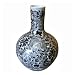 Black and White Globular Vase with Dragon Motif
