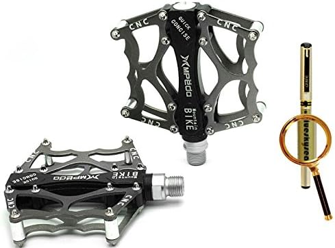 Blueskysea Free Gift Gel Pen + Brand New Mpedo Alloy Aluminum Bike Pedals MTB BMX DH Downhill Pedals 9/16" (Black)