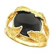 14K Yellow Gold Cabochon Onyx Ring
