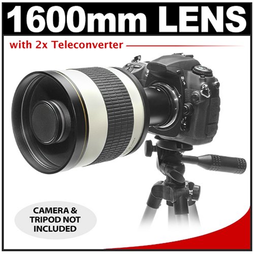 Rokinon 800mm Multi-Coated Mirror Lens with 2x Teleconverter (=1600mm) for Sony Alpha DSLR A100, A200, A300, A350, A700, A900 & Minolta Maxxum Digital SLR Cameras