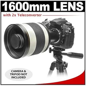 Rokinon 800mm Multi-Coated Mirror Lens with 2x Teleconverter (=1600mm) for Sony Alpha DSLR A100, A200, A230, A300, A330, A350, A380, A700 & A900 Digital SLR Cameras