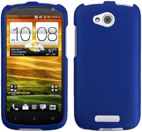 Asmyna HTCONEVXHPCSO203NP Titanium Premium Durable Rubberized Protective Case for HTC One VX - 1 Pack - Retail Packaging - Dark Blue