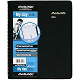 AT-A-GLANCE Daily Appointment Book / Planner 2016, Wirebound, 24-Hour, 8-1/2 x 10-7/8 Inches, Black (70-214-05)