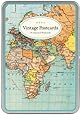 Cavallini Vintage World Map Carte Postale, 18 Postcards per Tin