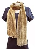 IMAGE OF Luxury Hand Woven Chenille Scarf - Straw