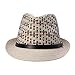 Elee Unisex Kids Straw Short Brim Trilby Fedora Cap Jazz Hat Sunhat with Leather Belt