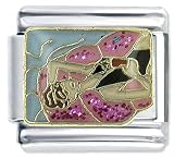 Woman On Pink Pool Raft Italian Charms Bracelet Link