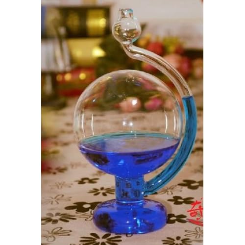 晴雨予報グラス　インテリアとしても最適　おもしろグッズ　(ブルー）T-B