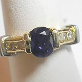 14K Two-Tone Gold Color Change Sapphire and Diamond Ring