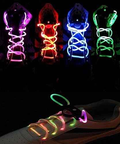 Flammi LED Shoelaces Light Up Shoe Laces with 3 Modes in 5 Colors Flash Lighting the Night for Party Hip-hop Dancing Cycling Hiking