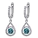 2.20 Ct Natural Round London Blue Topaz Gemstone Birthstone 925 Sterling Silver Ladies Earrings
