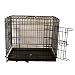 30" 2 door fold flat black dog cage EC30 + bed + travel bowl